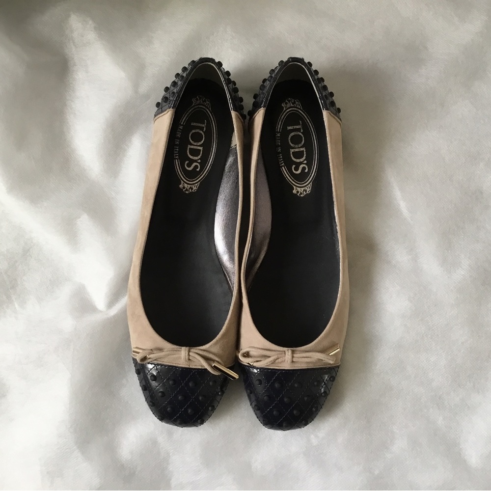 Tod’s Dew Two-Tone Ballet Flat, Size 8